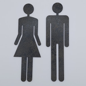 Laser Cut Toilet Door SVG: Elegant Restroom Sign (Digital File)