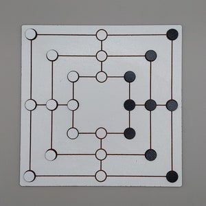Nine Men&#39;s Morris Game: Laser Cut SVG, PDF (Digital Download)