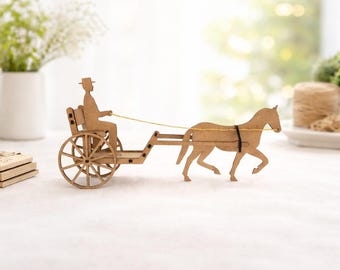 Laser Cut Horse Drawn Carriage SVG for DIY Crafts