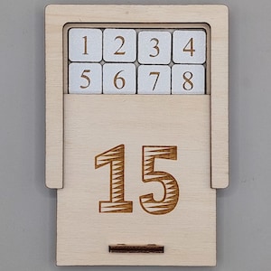 Laser Cut 15 Puzzle Game: Wooden Brainteaser (SVG, PDF)