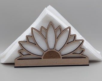 SVG laser cut Delicate Sunflower Napkin Holder, Handcrafted Table Decor, Floral Charm for Elegant Dining, Perfect Gift Idea