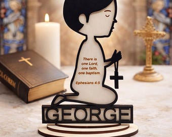 Laser Cut Boys Baptism Prayer SVG Personalized Keepsake Gift