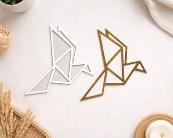 Laser Cut Origami Bird SVG Single Dual Layer Wall Decor Gift