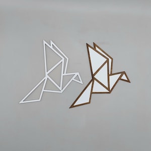 SVG laser cut Origami Birds Wall Decor Scalable, Set of Two, Contemporary Wood Origami Bird, DIY Digital Files for Modern Home Art