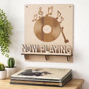 Laser Cut Vinyl Record Wall Display Stand SVG Album Holder
