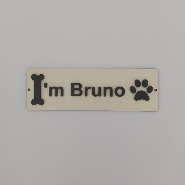 SVG laser cut dog house name plate, personalized dog crate sign, personalized dog gifts for owners, custom hanging tags, animal lovers gift