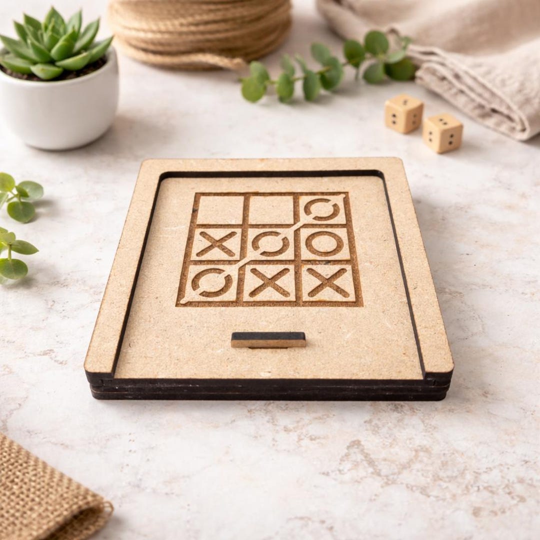 Laser Cut Tic Tac Toe Game SVG Digital File DIY Board Game Gift - Etsy