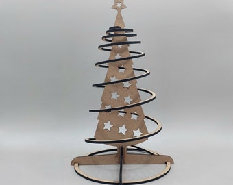 SVG laser cut Spiral Christmas Tree Modern Holiday Decor, Festive Xmas Home Decor, Festive and Stylish Holiday Gift