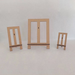 Juego de caballetes de corte láser SVG, 3 tamaños para materiales de 3 mm, 1/8 de pulgada y 4 mm de espesor, soporte de caballete para bodas, eventos, fotos, obras de arte
