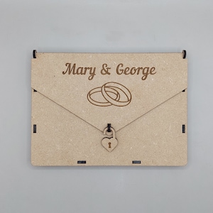 SVG lasergeschnittene Holz Hochzeit Umschlag für I8 Standard Einladung, 250x175mm ungefaltet, DIY Vorlage für rustikale Feiern