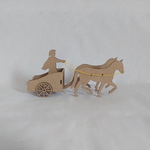 SVG レーザーカット ローマの戦車、馬車、ローマの輸送手段、歴史的な馬車戦争、3 mm および 1/8 インチの木材用