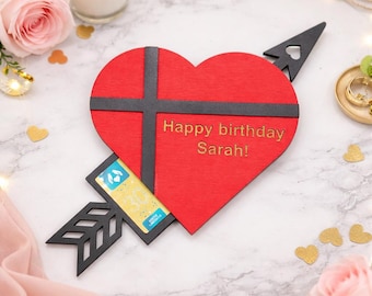 Laser Cut Heart Card Holder SVG Wedding Anniversary Valentine Decor