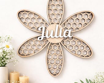 Laser Cut Daisy Flower SVG Personalized Name Sign Wall Art Gift