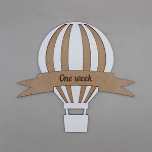 SVG laser cut Baby Milestones, Hot Air Balloon, Baby Room Wall Decoration, Milestone Markers from 1st Week up to 1 Year