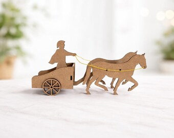 Laser Cut Roman Chariot SVG 3D Model Home Decor Display