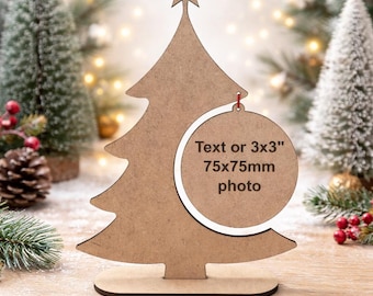 Laser Cut Christmas Tree Ornament SVG Personalized Holiday Decor