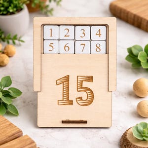 Laserskuret 15 pussel SVG glidande kakel hjärngympa spel