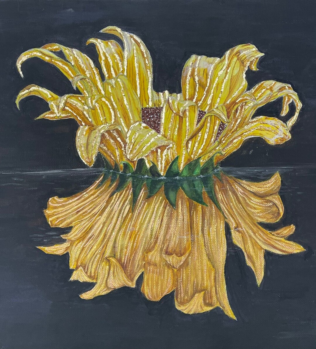 Acrylic Sunflower Painting Etsy
