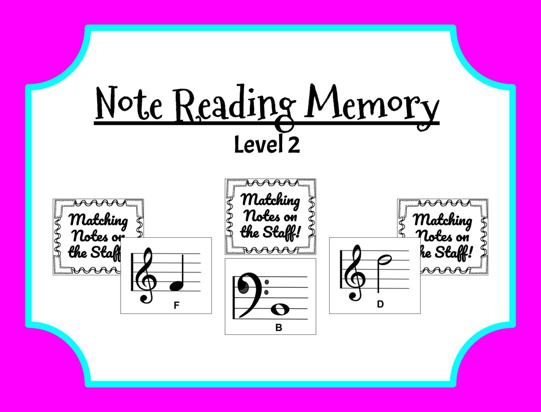 Note Reading Memory - Level 2 (treble Clef and Bass Clef Notes) - Etsy