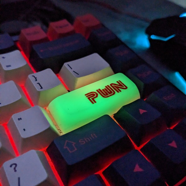 PWN Enter Keycap (Glow-in-the-Dark | Artisan | Resin | Rgb | DSA | MX Stem)