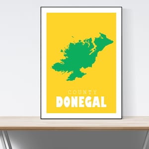 County Donegal Map Print, Kaart van Donegal Print, Donegal Art Print, Donegal Wall Art, Ierse geschenken, verjaardag, huidig idee, Kerstmis,