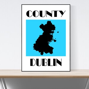 Grafschaft Dublin Karte Print, Karte von Dublin Print, Dublin Art Print, Dublin Wandkunst, irische Geschenke, Geburtstag, Geschenkidee, Weihnachten, moderne Kunst
