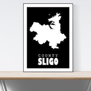County Sligo Map Print, Map of Sligo Print, Sligo Art Print, Sligo Wall Art, Irish Gifts, Birthday, Present Idea, Christmas,  A1,A2,A3,A4,A5