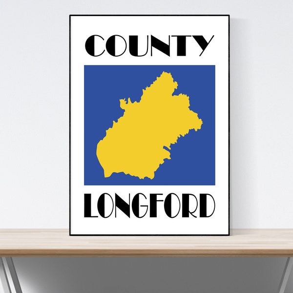 County Longford Map Print, Map of Longford Print, Longford Art Print, Longford Wall Art, Irish Gifts, Birthday, Present Idea, Christmas,