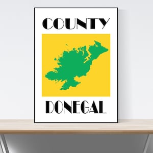 County Donegal Map Print, Map of Donegal Print, Donegal Art Print, Donegal Wall Art, Irish Gifts, Birthday, Present Idea, Christmas, Modern