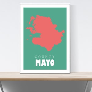County Mayo Map Print, Map of Mayo Print, Mayo Art Print, Mayo Wall Art, Irish Gifts, Birthday, Present Idea, Christmas,  A1,A2,A3,A4,A5