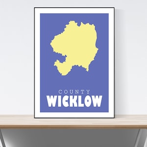 Impressão de mapa do condado de Wicklow, impressão de mapa de Wicklow, impressão de arte de Wicklow, arte de parede de Wicklow, presentes irlandeses, aniversário, ideia de presente, Natal,