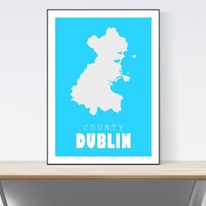 Grafschaft Dublin Karte Print, Karte von Dublin Print, Dublin Art Print, Dublin Wandkunst, irische Geschenke, Geburtstag, Geschenkidee, Weihnachten,