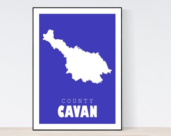 County Cavan Map Print, Map of Cavan Print, Cavan Art Print, Cavan Wall Art, Irish Gifts, Birthday, Present Idea, Christmas,