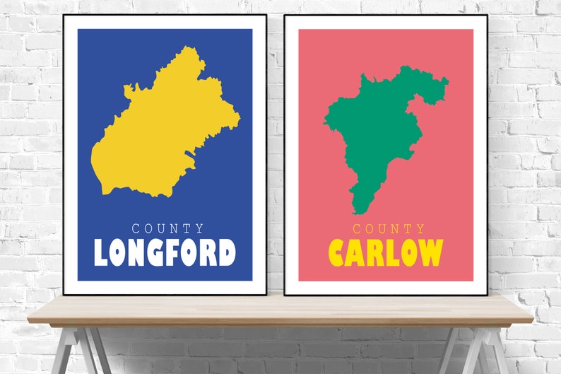 County Longford Map Print, Map of Longford Print, Longford Art Print, Longford Wall Art, Irish Gifts, Birthday, Present Idea, Christmas, image 2