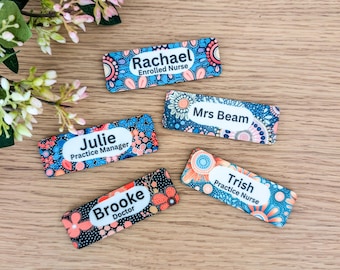 Personalised name badge, nurse name badge, teacher name badge, First Nations, Indigenous, Aboriginal Australian name badge