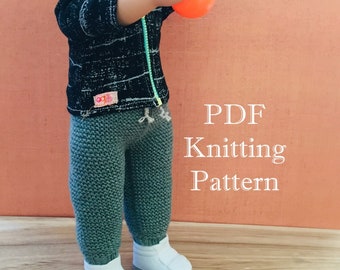 Pants Knitting Pattern for 18 Inch Dolls Jogging Pants