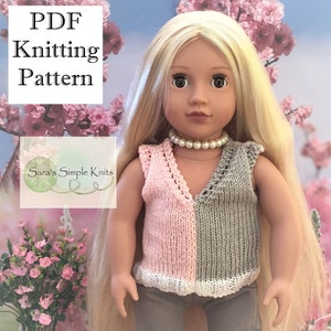 Tank Top Knitting Pattern for 18 Inch Dolls
