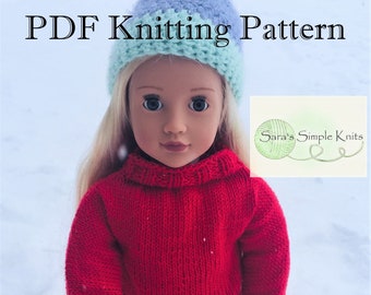 Sweater Knitting Pattern for 18 Inch Dolls