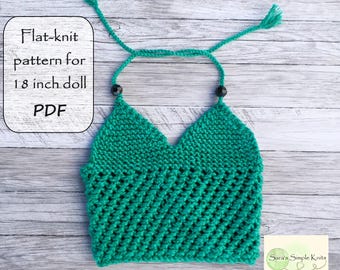 Halter Top Knitting Pattern for 18 Inch Dolls (PDF Pattern)