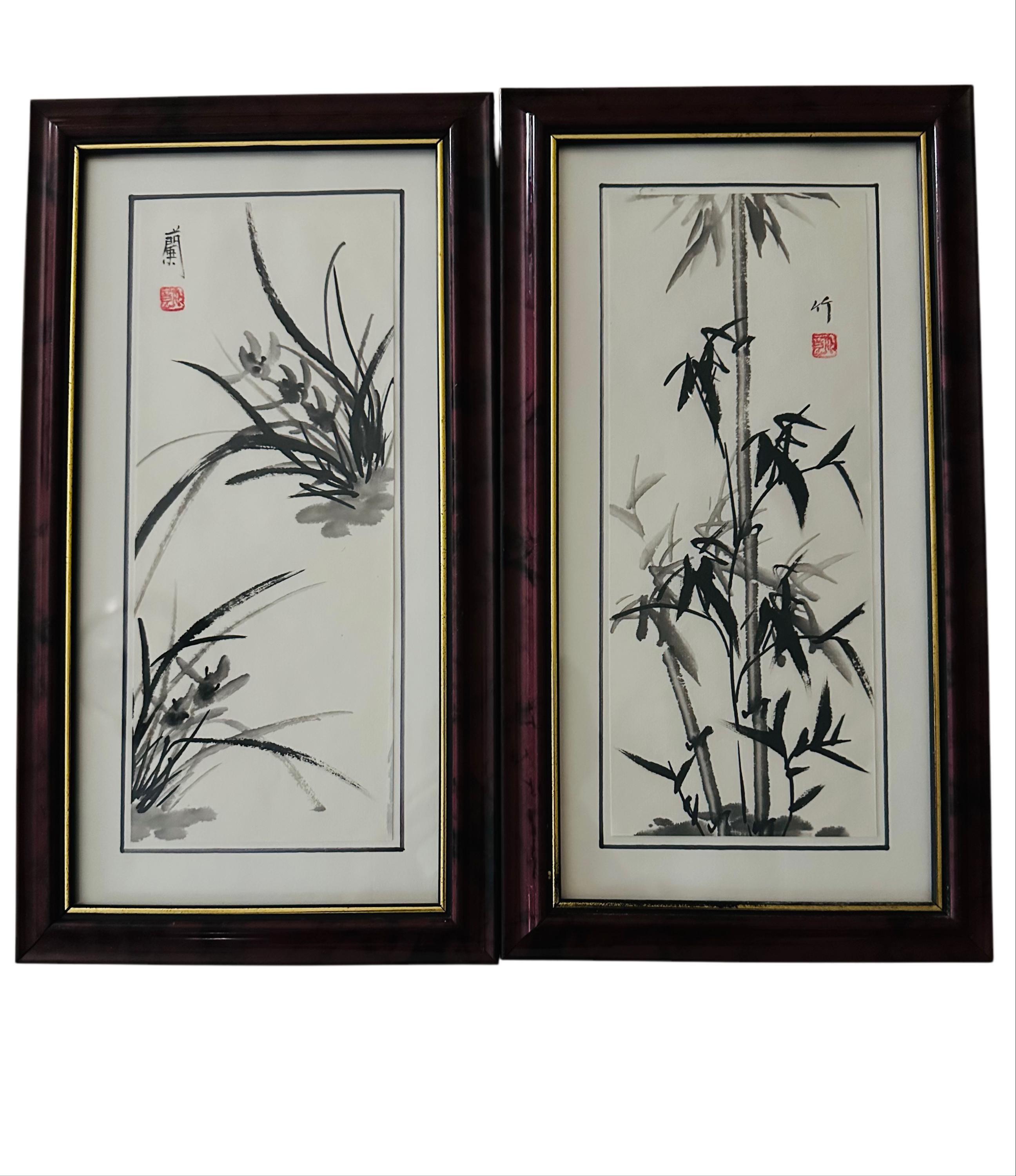 水墨画（額込み） 額入り中国水墨画 - Etsy 日本