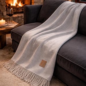 Peruaanse alpaca deken 200x140 cm – plaid voor op de bank & sprei – Lima grijs