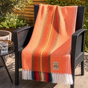 Copridivano e copriletto in alpaca peruviana - Coperta in alpaca 200x140 cm – Sumaq arancione