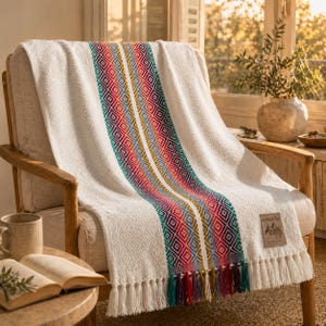 Coperta Alpaca Perù 200x140 cm – Copridivano e copriletto – Sumaq bianco
