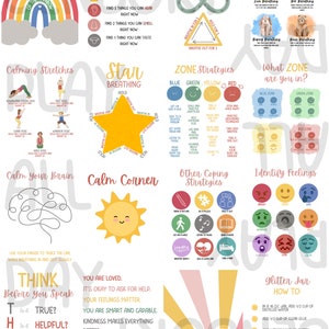 Calm Down Corner Posters, Emotions Poster, Calm Down Corner Printable, Affirmations for children, Coping Strategies for Kids, Calming