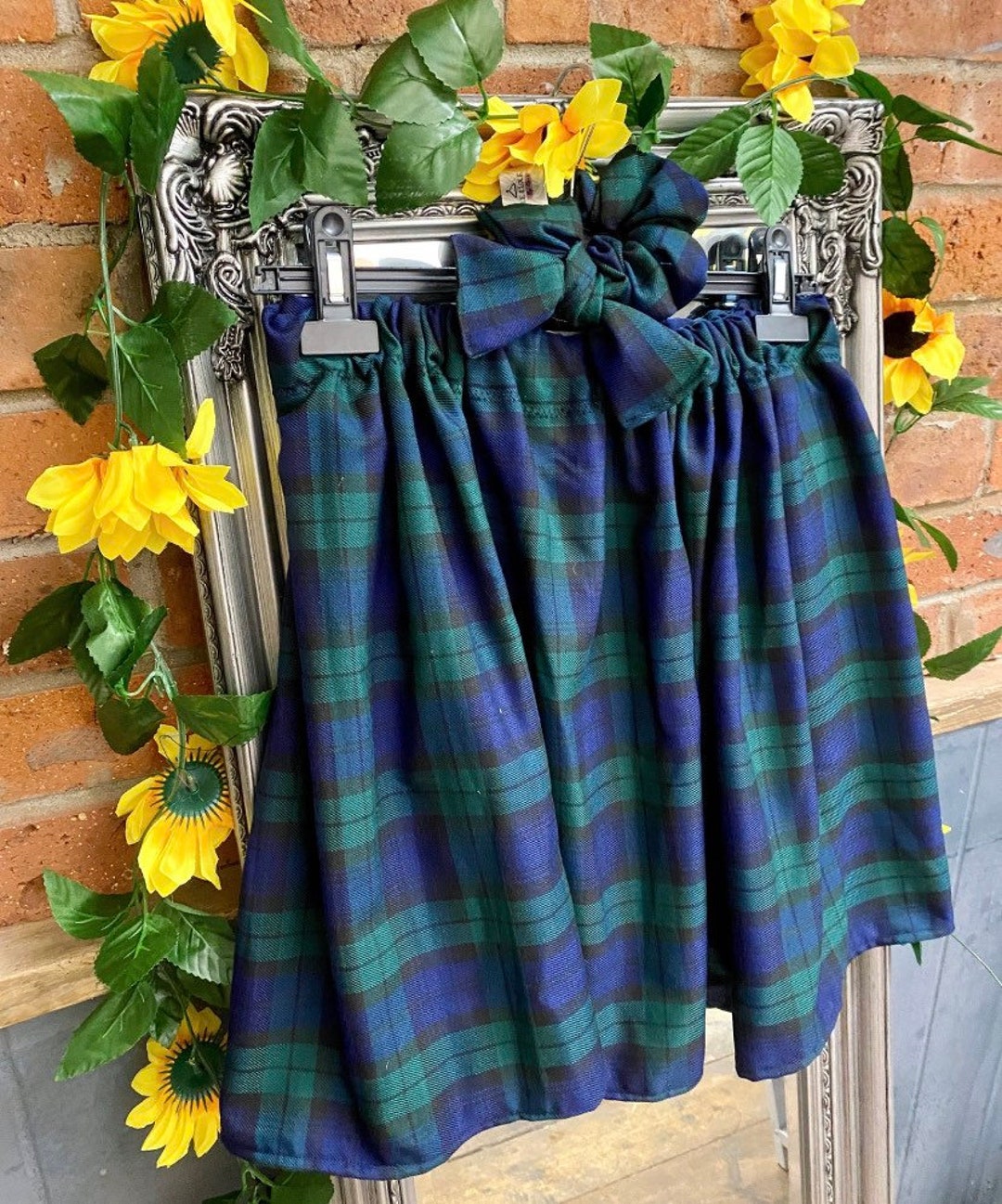 Vintage Red Navy & Green Tartan Kilt Skirt 10 main image 1