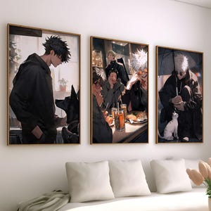 Jujutsu Kaisen Poster Set of 3 Canvas / Art Prints / Framed, Anime Wall Art, Manga, Gift, Anime Art Prints, jjk, jjk poster, Anime Prints