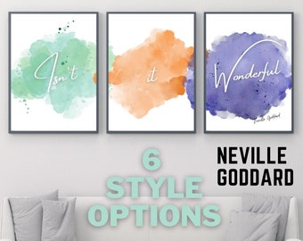 Neville Goddard Art, 3 piece set, Law of Assumption, Positive quote print, Manifestation, Affirmation Prints, Law of attraction wall art