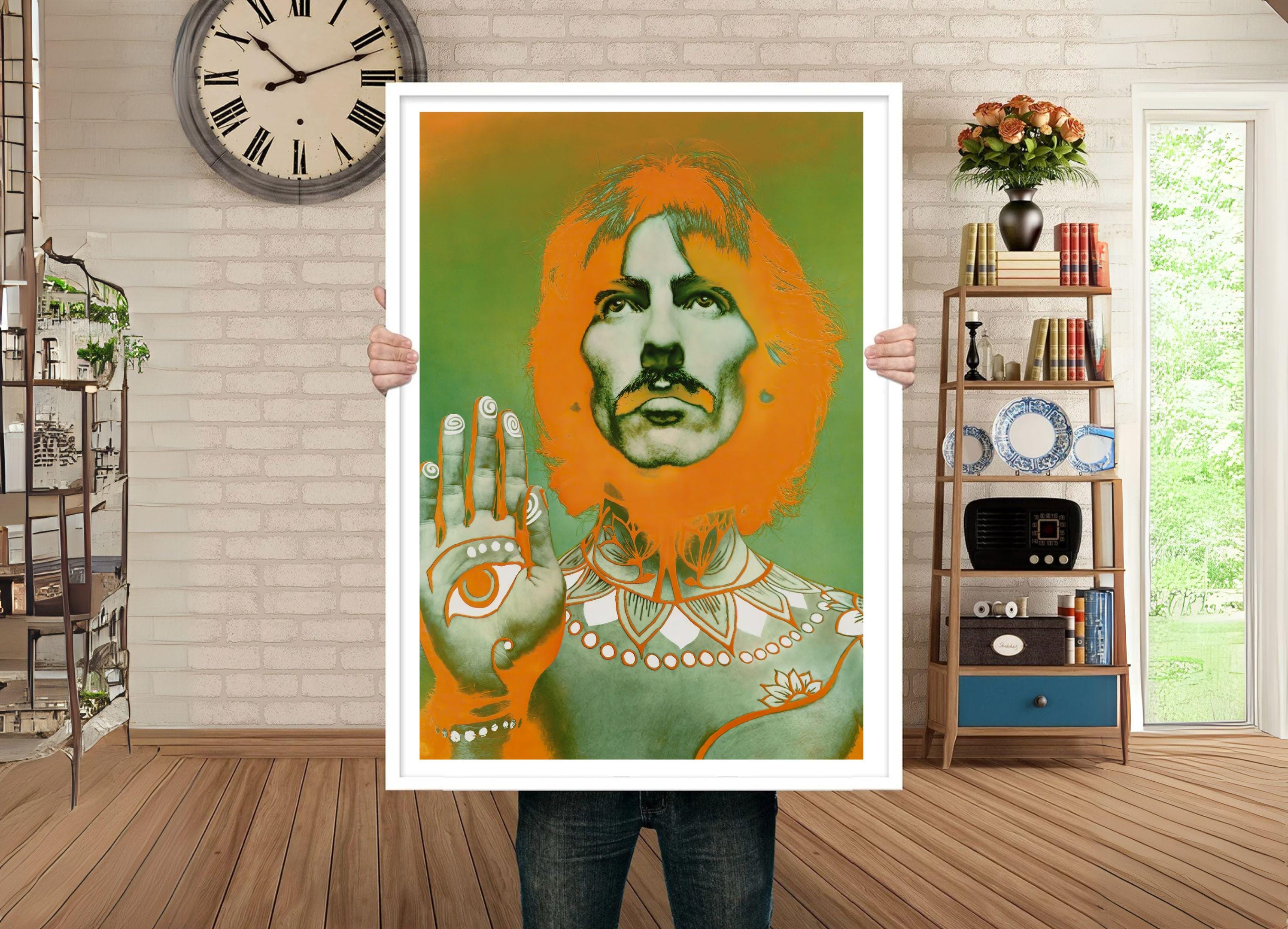 Vintage Beatles Set of 4 Canvas / Art Prints / Framed Wall Art, High Quality The Beatles Poster, Retro Music Art 1960's Vibrant Wall Prints