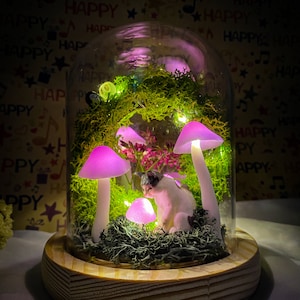 Mushroom Lamp, Handmade, Cute Home Decoration Table Lamp, Gift Idea, Anniversary,Magic Night Lamp,Retro Night Light