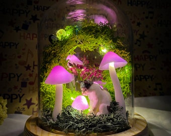 Mushroom Lamp, Handmade, Cute Home Decoration Table Lamp, Gift Idea, Anniversary,Magic Night Lamp,Retro Night Light